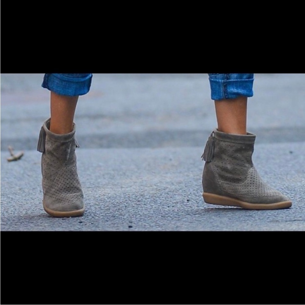 Isabel Marant Basley Suede Ankle Boots Taupe Size 11 - Picture 2 of 16